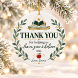 Personalized School Christmas Ornament, Bright Minds Academy Keepsake, Custom School Name Gift, Teacher and Staff Appreciation Decor 2026
