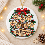 Personalized Family Tree Christmas Ornament 2026, Custom Names on Heart and Star Designs, Holiday Keepsake Gift for Parents and Grandparents