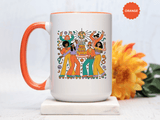 Retro Disco Birthday Coffee Mug, 70s Roller Skating Party Design, Groovy Gift for a Skater Friend Who Loves Colorful Nostalgic Drinkware