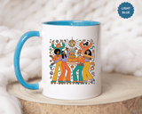 Retro Disco Birthday Coffee Mug, 70s Roller Skating Party Design, Groovy Gift for a Skater Friend Who Loves Colorful Nostalgic Drinkware