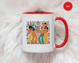 Retro Disco Birthday Coffee Mug, 70s Roller Skating Party Design, Groovy Gift for a Skater Friend Who Loves Colorful Nostalgic Drinkware