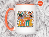 Retro Disco Birthday Coffee Mug, 70s Roller Skating Party Design, Groovy Gift for a Skater Friend Who Loves Colorful Nostalgic Drinkware