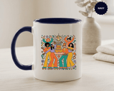 Retro Disco Birthday Coffee Mug, 70s Roller Skating Party Design, Groovy Gift for a Skater Friend Who Loves Colorful Nostalgic Drinkware