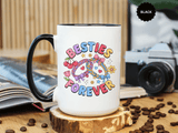 Best Friends Coffee Mug, Besties Forever Friendship Bracelet Design, Colorful Birthday Gift for a Best Friend or Long Distance Coffee Buddy