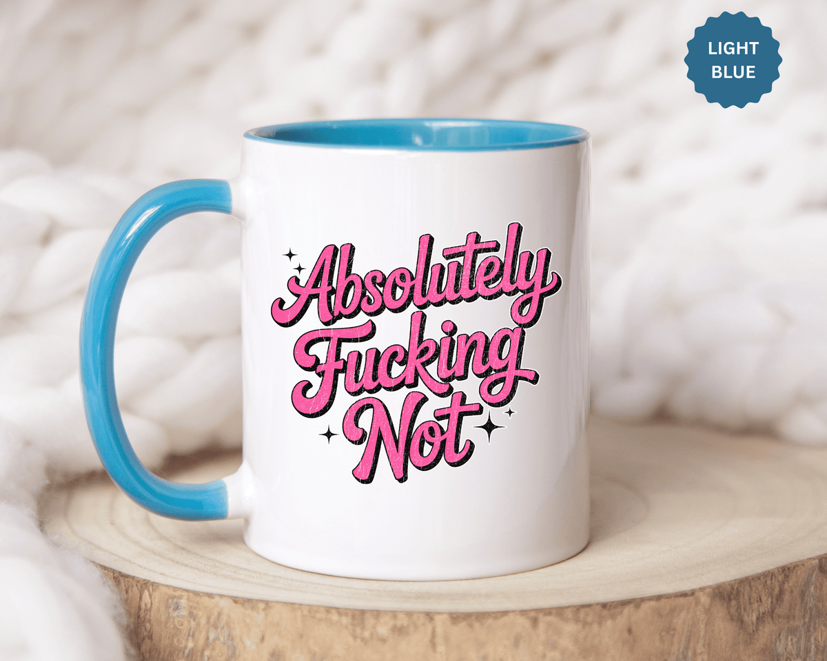 Absolutely Not Coffee Mug, Funny Sarcastic Pink Retro Lettering, Sassy Birthday Gift for a Best Friend or Office Work Bestie