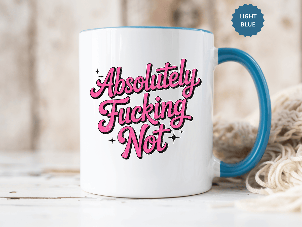 Absolutely Not Coffee Mug, Funny Sarcastic Pink Retro Lettering, Sassy Birthday Gift for a Best Friend or Office Work Bestie