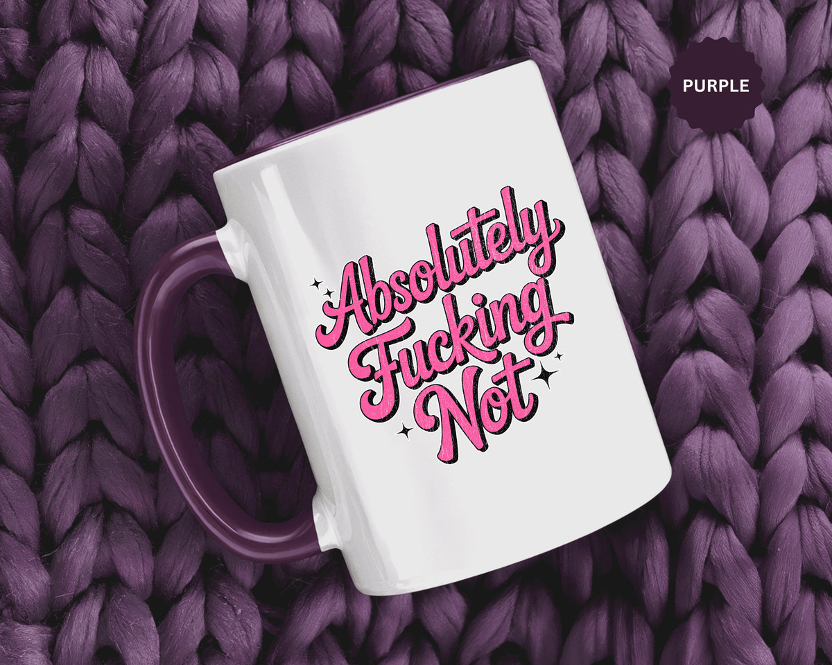 Absolutely Not Coffee Mug, Funny Sarcastic Pink Retro Lettering, Sassy Birthday Gift for a Best Friend or Office Work Bestie
