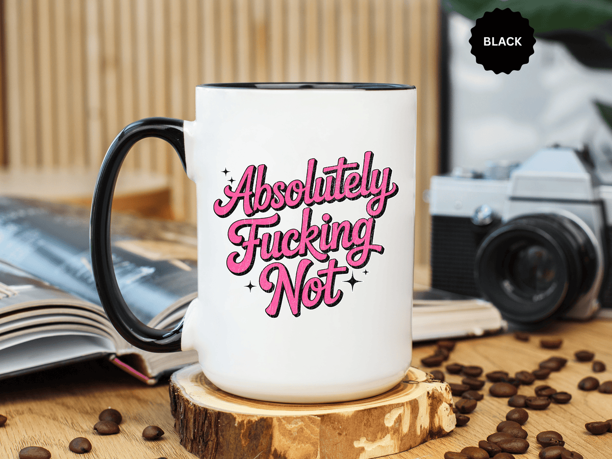 Absolutely Not Coffee Mug, Funny Sarcastic Pink Retro Lettering, Sassy Birthday Gift for a Best Friend or Office Work Bestie
