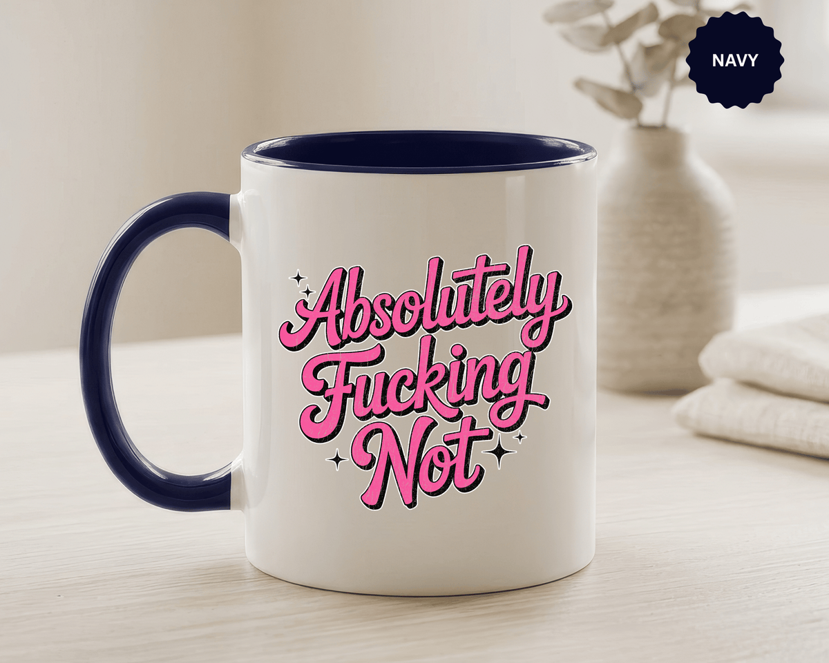 Absolutely Not Coffee Mug, Funny Sarcastic Pink Retro Lettering, Sassy Birthday Gift for a Best Friend or Office Work Bestie