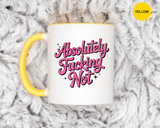 Absolutely Not Coffee Mug, Funny Sarcastic Pink Retro Lettering, Sassy Birthday Gift for a Best Friend or Office Work Bestie