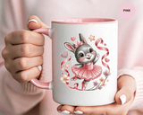 Ballerina Bunny Mug, Rabbit in a Pink Tutu with Flowers and Ribbons, Ballet Recital Gift for a Daughter or Dance Lover's Birthday Surprise