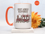 Hot Mess Express Coffee Mug, Pink Floral Train with Bows and Hearts, Funny Birthday Gift for a Busy Mom or Best Friend's Daily Coffee Break