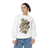 Winter Birds Graphic Sweatshirt, Vintage Woodland Pullover for Bird Lovers, Festive Nature Top, Cozy Christmas Gift for Birdwatchers