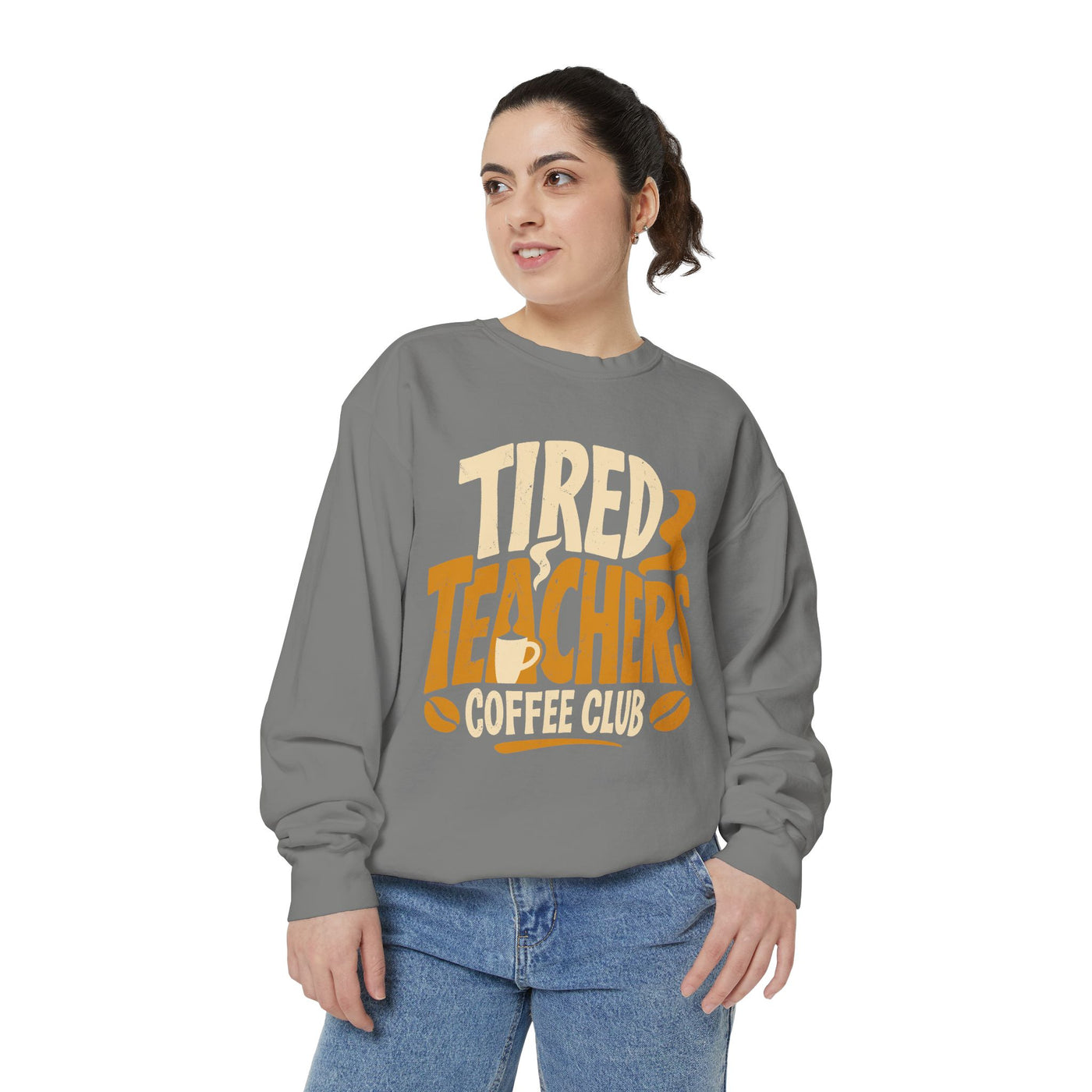 Tired Teachers Coffee Club Comfort Colors Sweatshirt, Funny Teacher Coffee Shirt, Educator Gift, Teacher Life Pullover