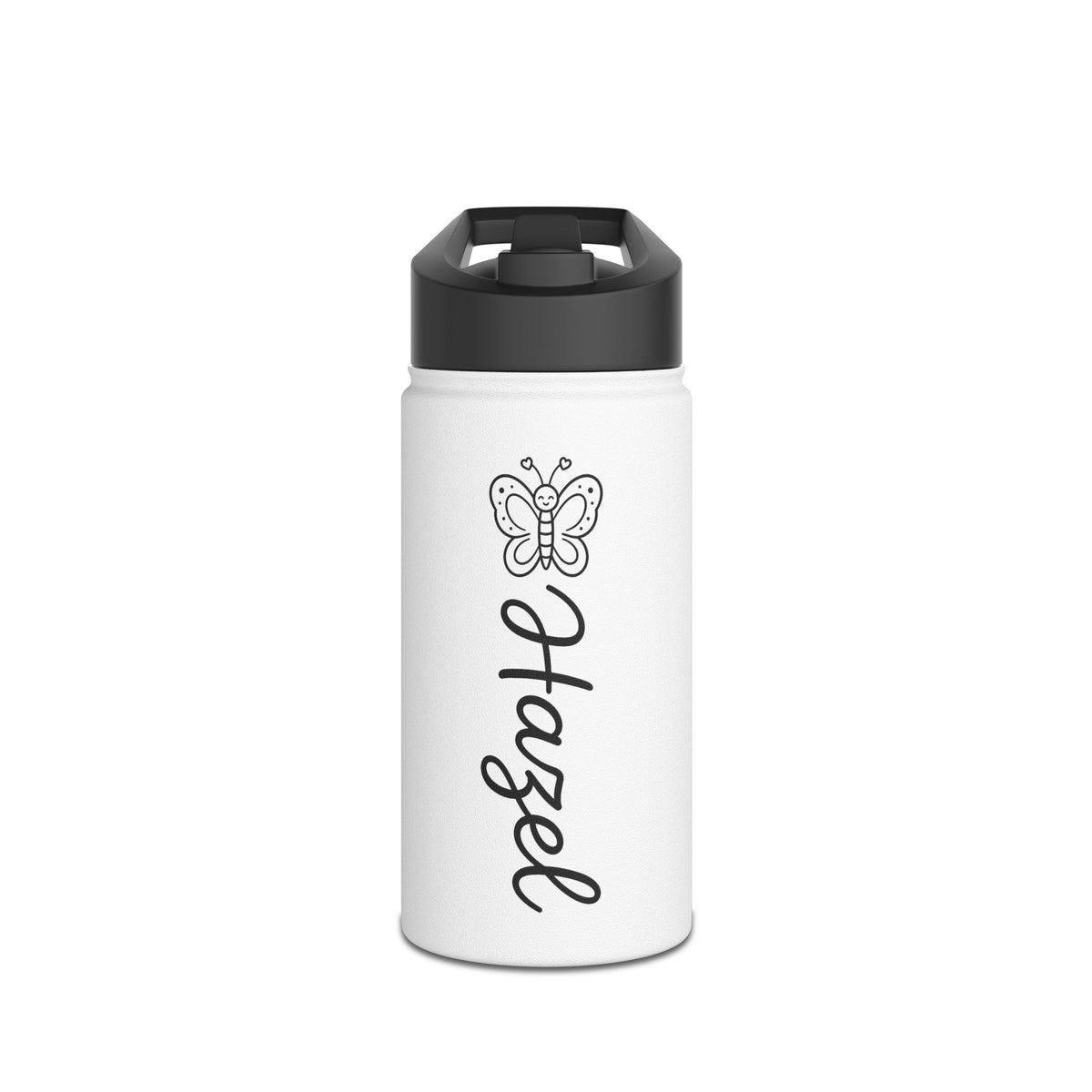 Personalized Butterfly Water Bottle, Custom Name Kids Water Bottle, Girls School Bottle, Back to School Gift