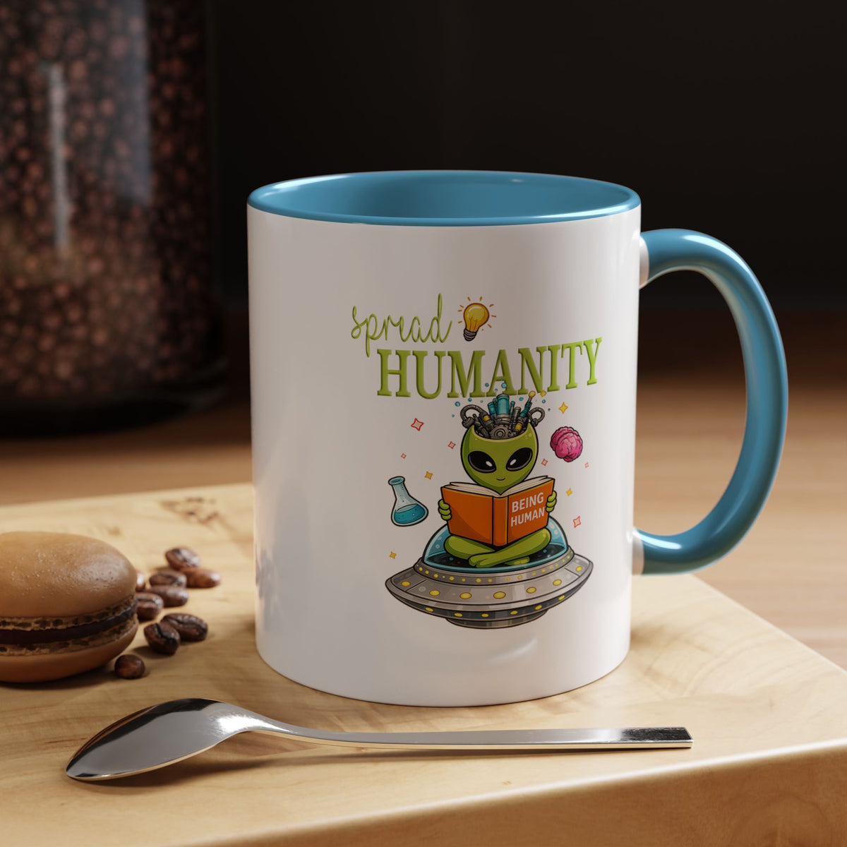 Funny Alien Mug, Being Human Is Weird Coffee Mug, Nerdy Sci-Fi Humor Cup, Alien Lover Gift