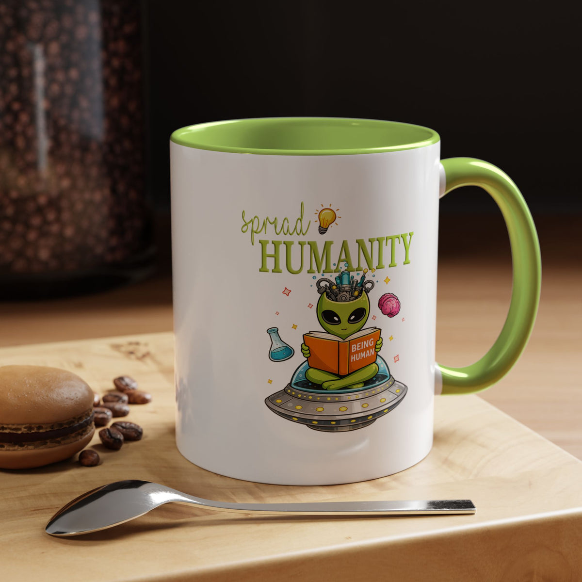 Funny Alien Mug, Being Human Is Weird Coffee Mug, Nerdy Sci-Fi Humor Cup, Alien Lover Gift