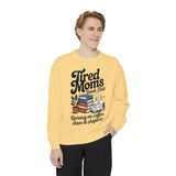 Tired Moms Book Club Comfort Colors Sweatshirt, Running on Coffee Chaos and Chapters Shirt, Book Lover Mom Gift