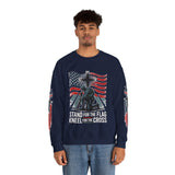 Stand for the Flag Kneel for the Cross Sweatshirt, Patriotic Christian Crewneck, American Flag Pullover, Faith Gift, Fourth of July Top