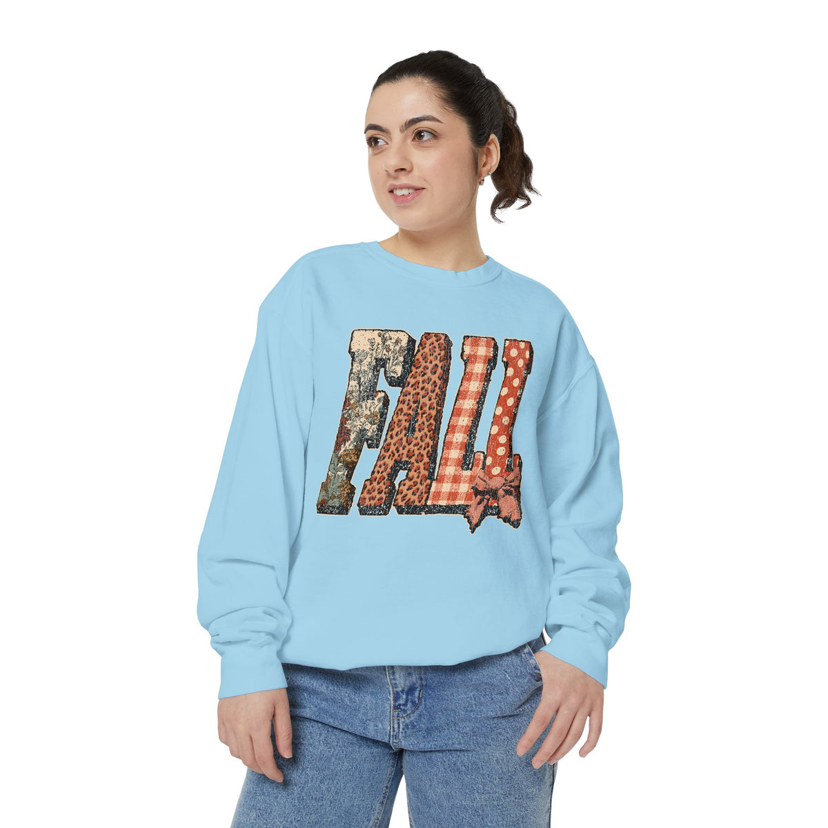 Patchwork Fall Sweatshirt, Floral Leopard Plaid Autumn Pullover, Coquette Bow Seasonal Gift for Women, Cozy Thanksgiving Outfit for Her