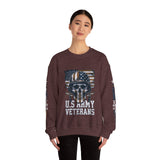 US Army Veterans Sweatshirt, Military Skull Crewneck, American Flag Veteran Pullover, Army Veteran Gift, Memorial Day or Veterans Day