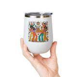 Retro Disco Birthday Wine Tumbler, 70s Roller Skating Party Design, Groovy Drinkware Gift for a Skater Friend Who Loves Vintage Aesthetics