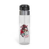 Good Vibes Water Bottle for Women, Tropical Skull Floral Drink Bottle, Retro Beach Lover Gift, Colorful Summer Gift for Her