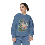 Woodland Deer Sweatshirt, Rustic Stag and Mountain Graphic, Gift for Wildlife Lovers and Hikers, Forest Inspired Cabin Weekend Clothing