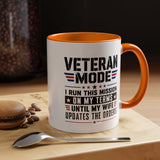 Funny Veteran Husband Mug, Veteran Mode Wife Updates Orders Coffee Cup, Military Spouse Gift for Retired Soldier, Anniversary or Birthday