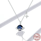 S925 Sterling Silver Starry Sky Pendant Necklace