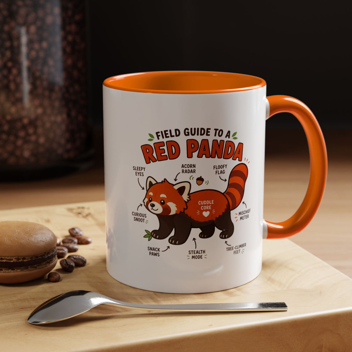 Red Panda Mug, Funny Field Guide Coffee Cup, Cute Wildlife Gift for Red Panda Lover, Zookeeper Present, Animal Birthday Gift for Kids