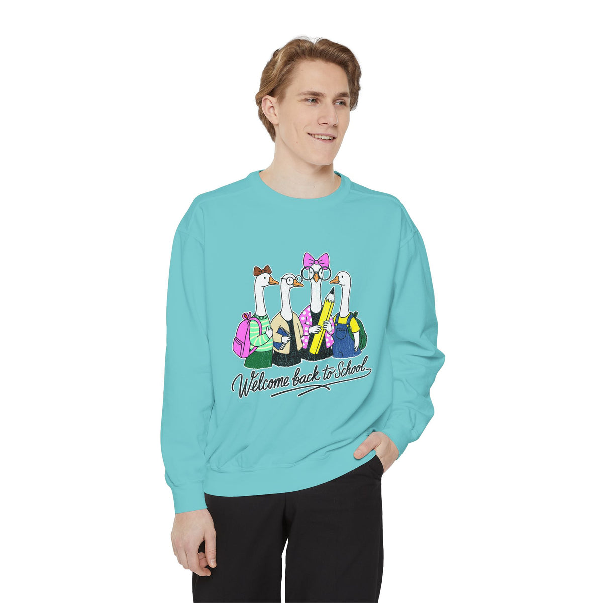 Welcome Back to School Goose Sweatshirt, Funny Teacher Crewneck, Cute Student Pullover, First Day Classroom Outfit, Educator Gift Idea