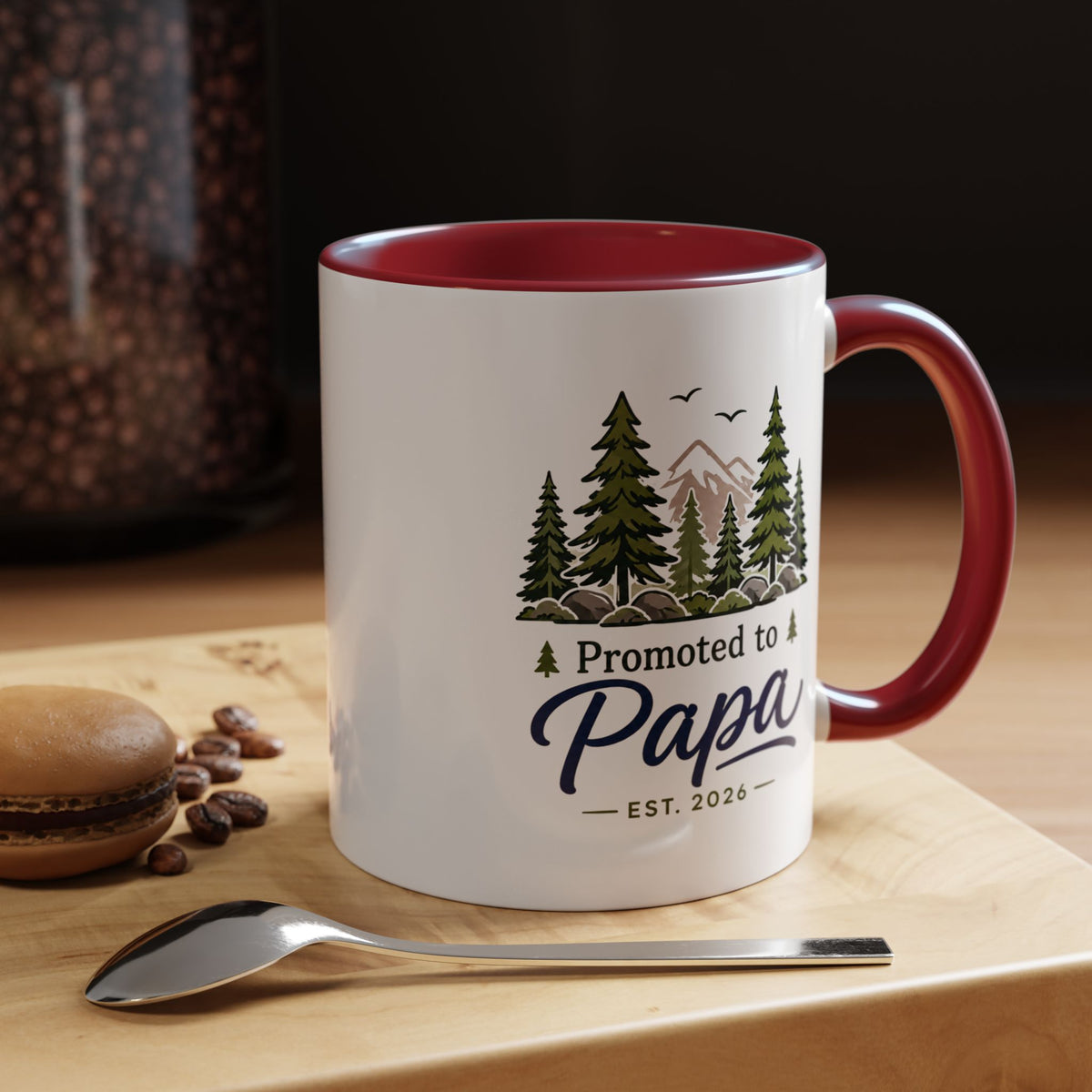 Promoted to Papa Mug, New Grandpa Pregnancy Announcement Gift, Woodland First Time Grandfather Coffee Cup, Baby Reveal Keepsake 2026