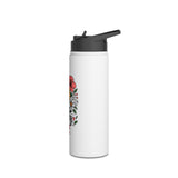 Personalized Water Bottle for Girls, Floral Reusable Drink Bottle, Custom Name Gift, Cute School Water Bottle, Hydration Bottle