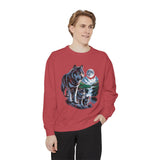 Wolf Pack Mountain Sweatshirt, Moonlit Wildlife Crewneck, Nature Lover Gift, Wilderness Forest Graphic Cozy Outdoor Pullover Unisex Top