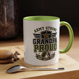 Army Strong Grandpa Mug, Grandpa Proud Military Coffee Cup, Veteran Grandfather Gift, Service Legacy Present for Birthday or Father's Day
