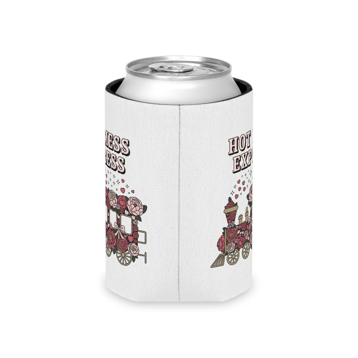 Hot Mess Express Can Cooler, Floral Drink Sleeve, Funny Gift for Busy Moms, Besties, Coworkers and Chaos Coordinators