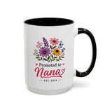 Promoted to Nana Mug, New Grandma Pregnancy Announcement Gift, Floral First Time Grandmother Coffee Cup, Baby Reveal Keepsake 2026