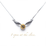 Harry Potter Surroundings Golden Snitch Necklace 925 Silver Electroplating Two-color Real Gold Plated Small and Exquisite Clavicle Chain