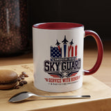 Military Aviation Coffee Mug, American Skies Skyguard Cup, Patriotic Fighter Jet Gift for Pilot, Veteran, Airman or Armed Forces Supporter