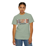 Halloween Season Shirt, Leopard Plaid Pumpkin Letter Graphic Tee, Cute Fall Gift for Women, Spooky October Outfit for Teachers and Moms