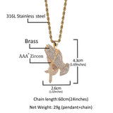 Full diamond hand cross pendant necklace European and American retro hip-hop rap popular accessory