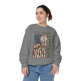 US Army Veteran Sweatshirt, American Flag Camo Crewneck, Military Dog Tag Pullover, Patriotic Soldier Gift, Retirement or Veterans Day Top