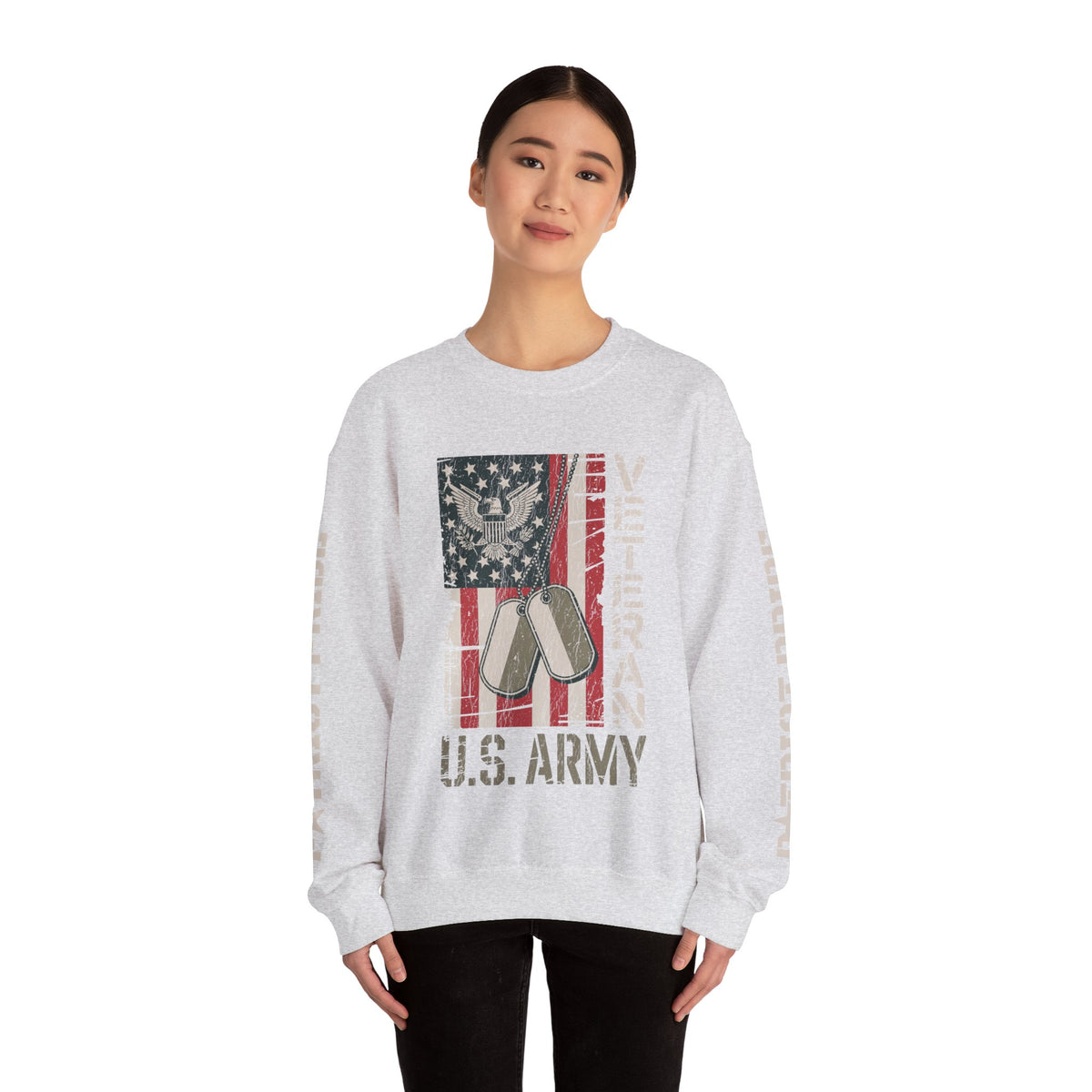 US Army Sweatshirt, Vintage Military Pullover, American Flag Army Top, Veteran Gift, Patriotic Military Clothing, Army Family Gift