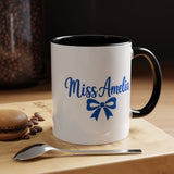 Personalized Teacher Name Mug, Custom Teacher Coffee Mug with Bow Design, Teacher Appreciation Gift, Classroom Desk Mug for Educators