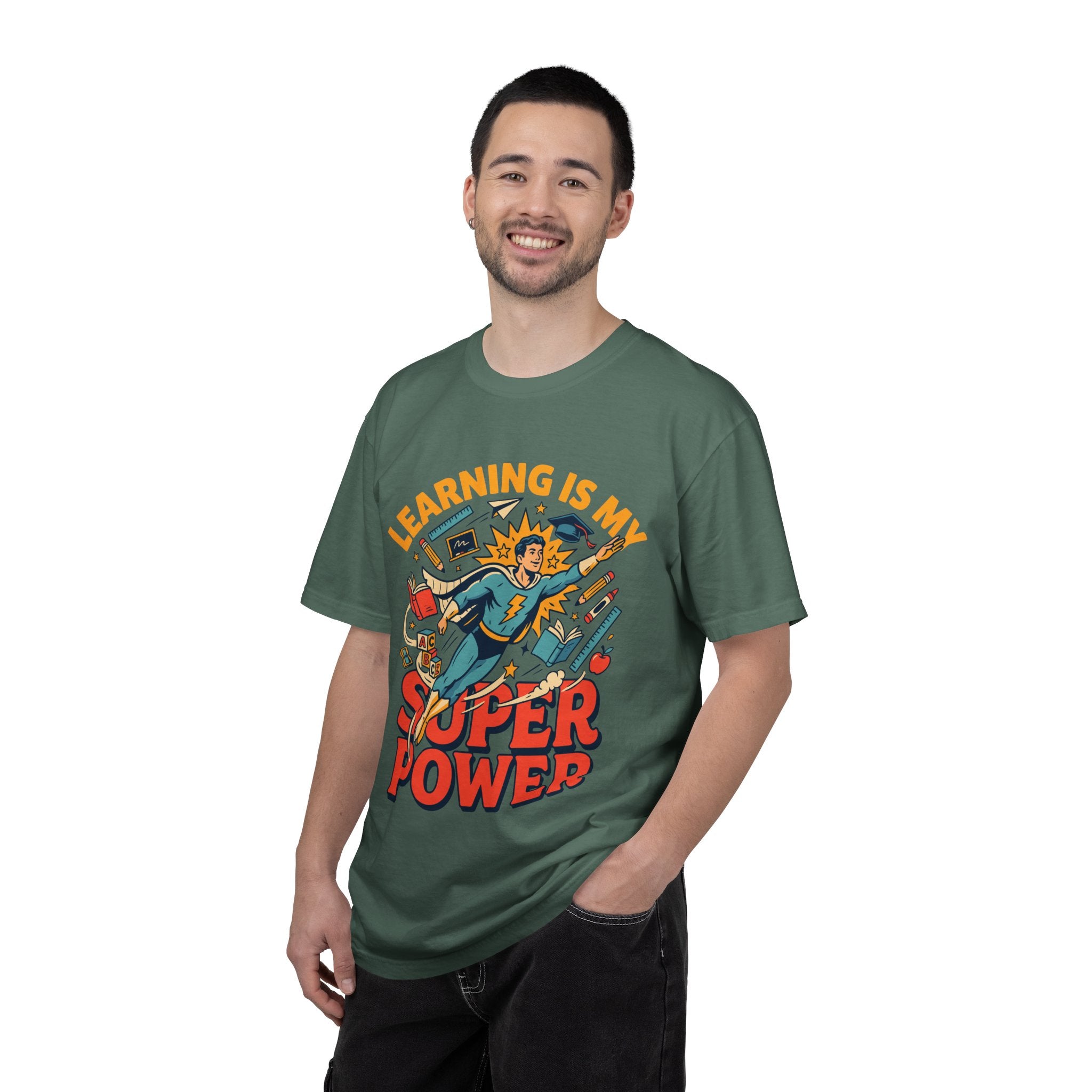 Teacher Superhero Comfort Colors Shirt, Learning Is My Super Power Tee, Teacher Appreciation Gift, Back To School Educator Shirt