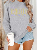 Round neck sweatshirt women Halloween horror elements