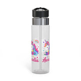 Personalized Unicorn Kids Water Bottle, Cute Rainbow Girl Gift, Magical Birthday Present, School Bottle for Girls, Fantasy Hydration Gift