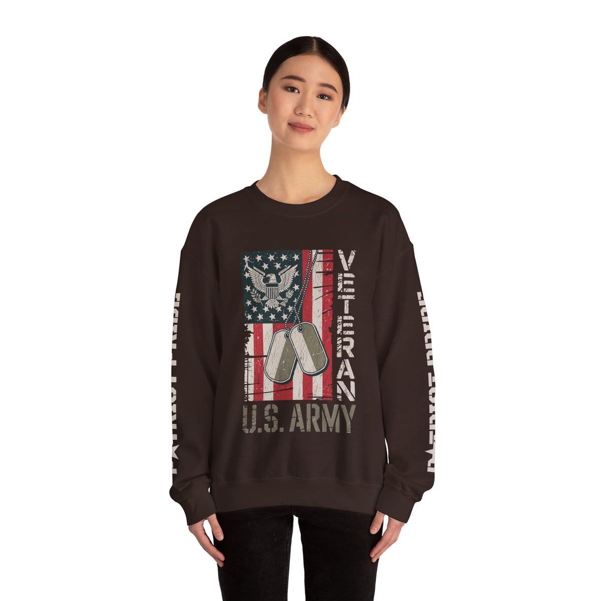 US Army Sweatshirt, Vintage Military Pullover, American Flag Army Top, Veteran Gift, Patriotic Military Clothing, Army Family Gift