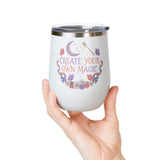 Magical Wine Tumbler, Create Your Own Magic Cup, Floral Fantasy Drinkware, Witchy Gift for Her, Birthday Gift for Magic Lover
